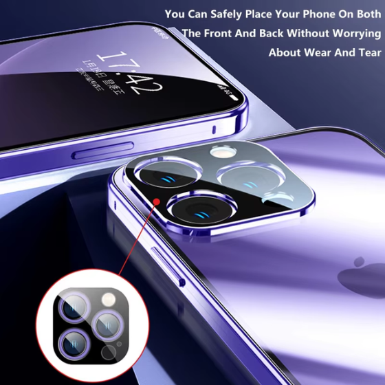 360º Magnetic Shield Case for iPhone with Double Glass and Anti-Peep Privacy Screen