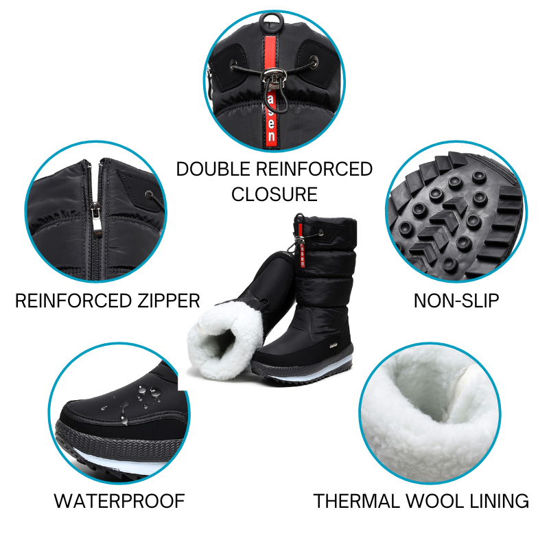 High-Resistance Winter Boots Lined with Thermal Synthetic Wool