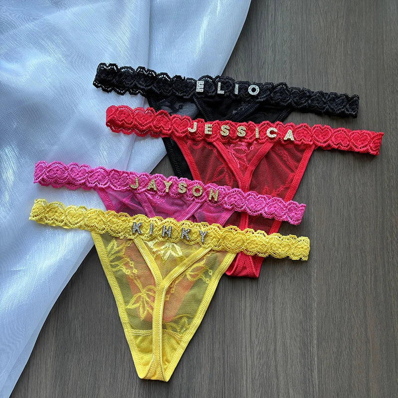 Thong Panties Seduction Provocative Featuring Custom Name