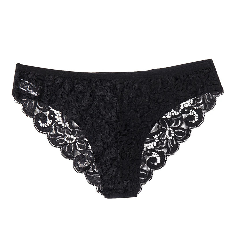 Buy 1 and Get 3 - Silk Bliss: Romantic Lace Panties with French Lace