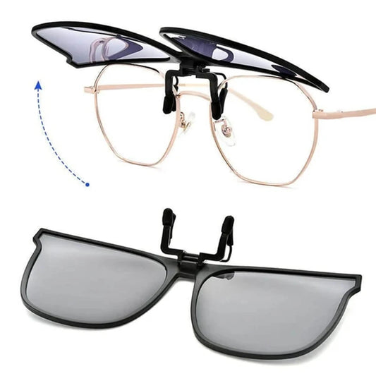 Polarized Sunglasses with Clip-On and Flip-Up