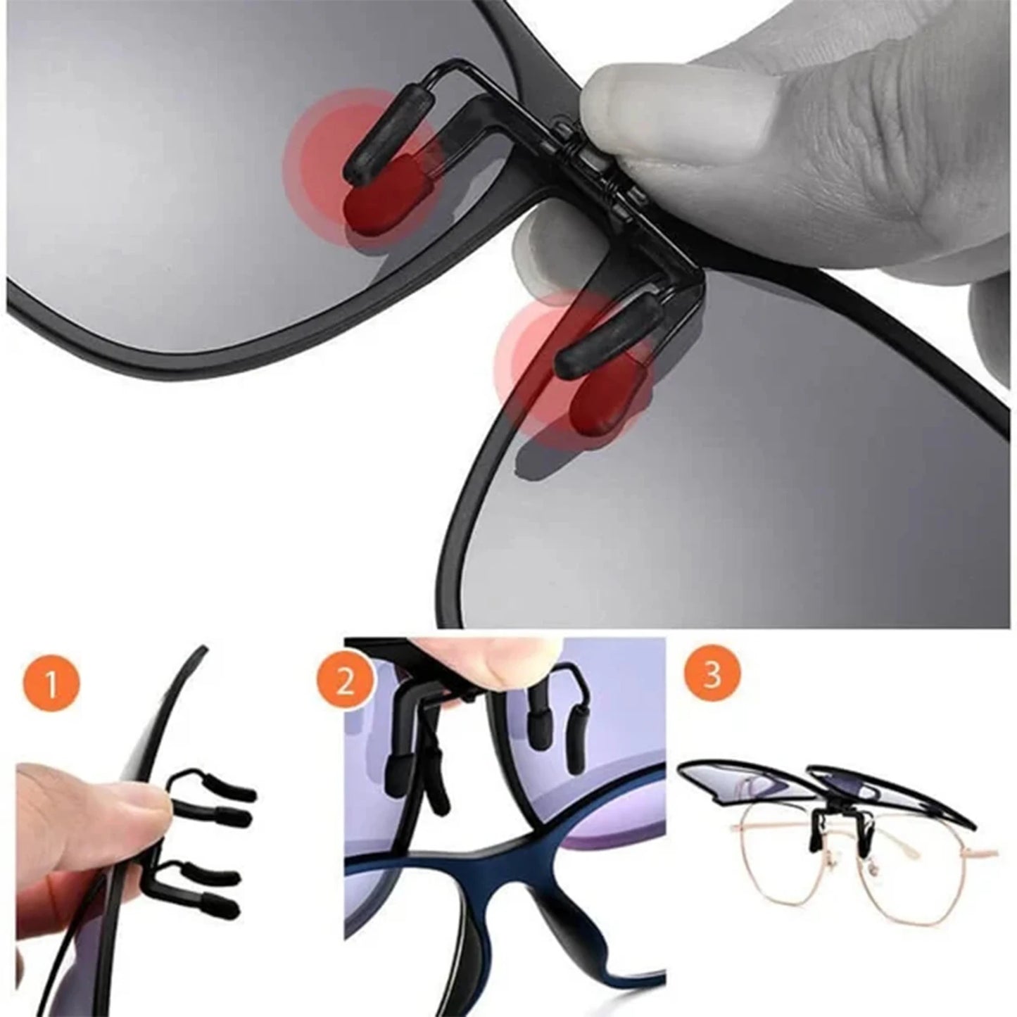 Polarized Sunglasses with Clip-On and Flip-Up