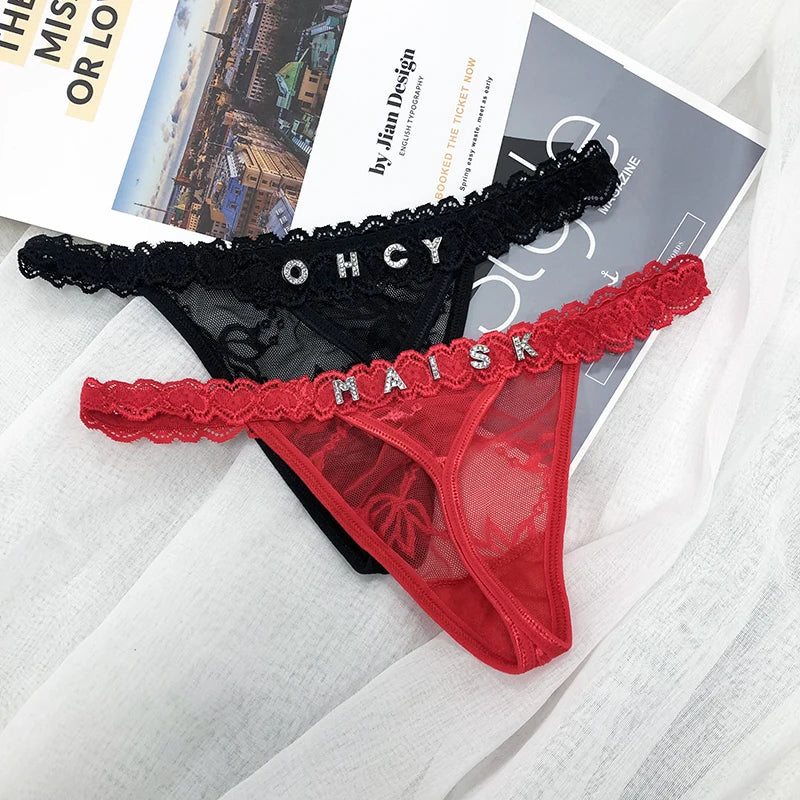 Thong Panties Seduction Provocative Featuring Custom Name