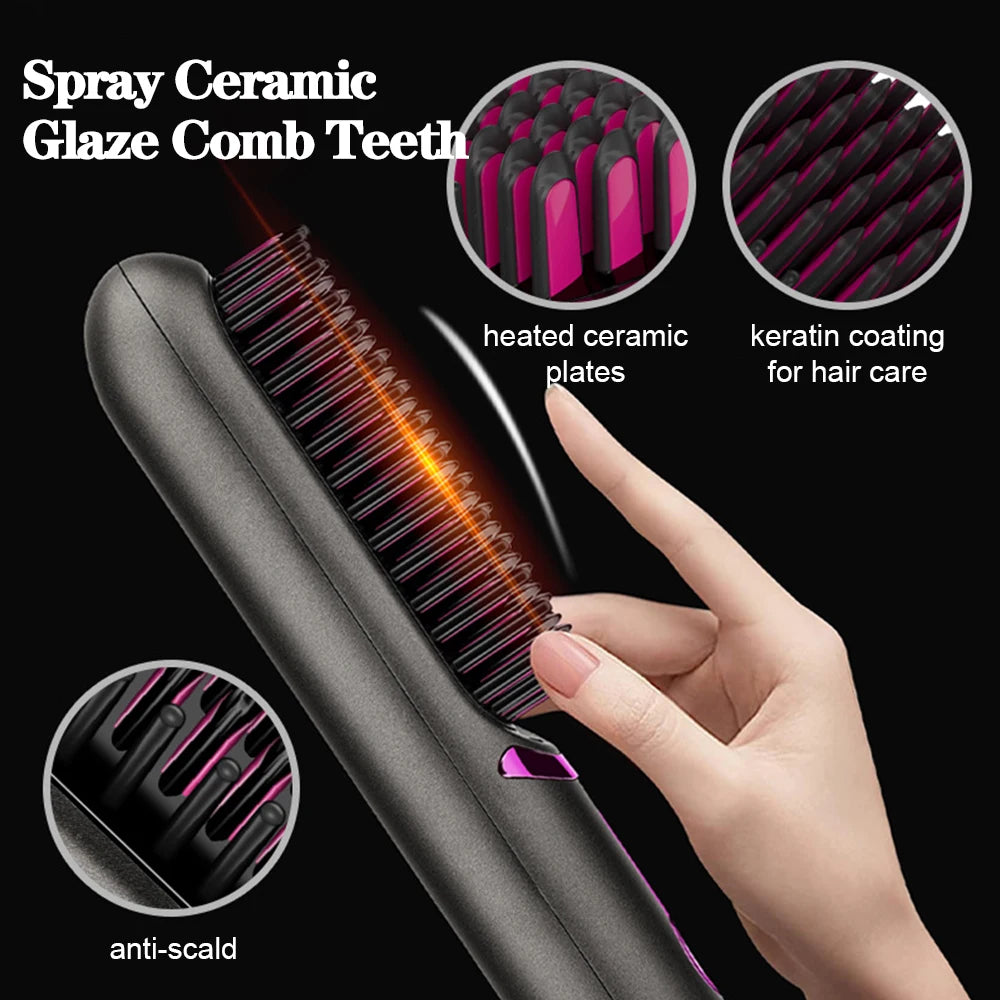 SwiftSmooth Hair Brush - Portable & Rechargeable: