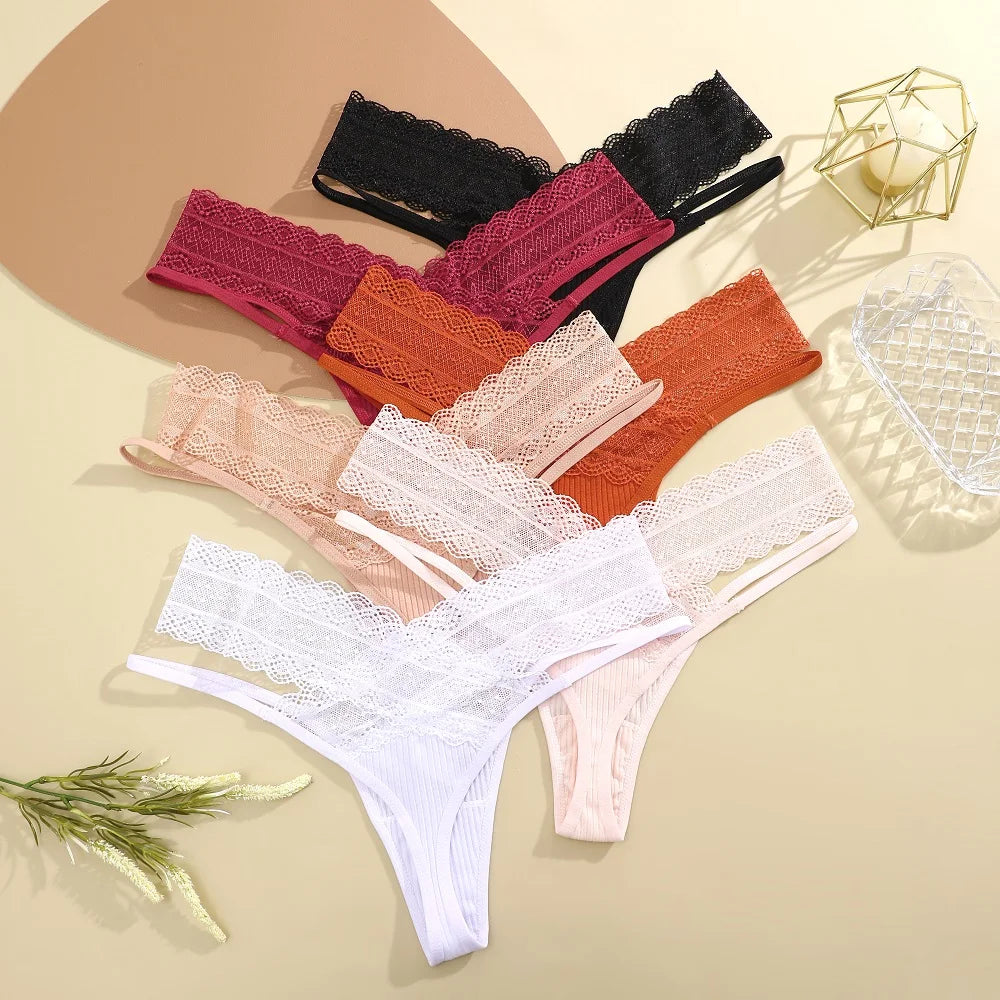 Buy 1 Get 4 - Sexy Lace Thong Panties