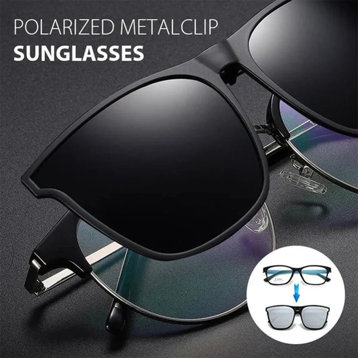 Polarized Sunglasses with Clip-On and Flip-Up