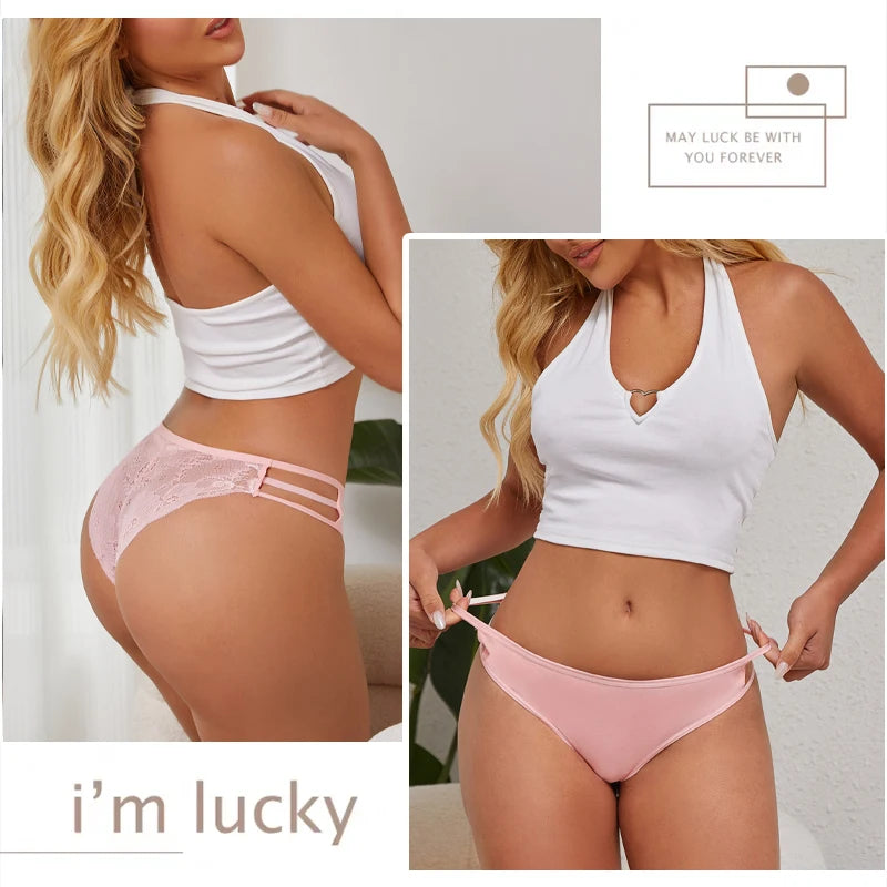 Buy 1 and Get 3 - Sensual Comfort Plus: Panties with Cotton Front and Lace Bum